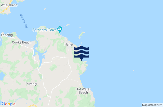 Mappa delle Getijden in Orua Bay, New Zealand