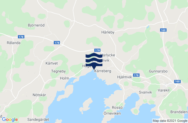 Mappa delle Getijden in Orust, Sweden