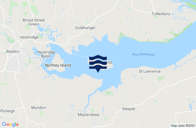 Mappa delle Getijden in Osea Island, United Kingdom