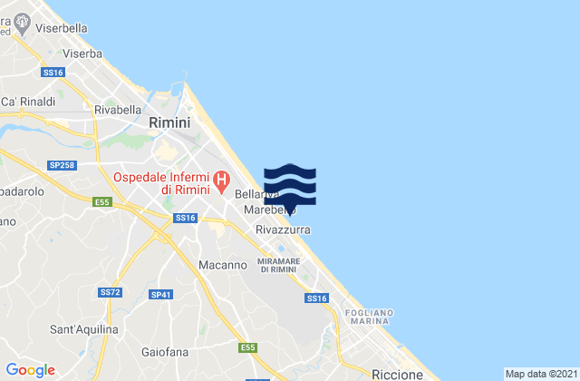 Mappa delle Getijden in Ospedaletto, Italy