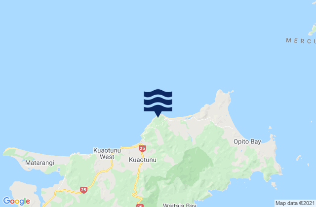 Mappa delle Getijden in Otama Beach, New Zealand
