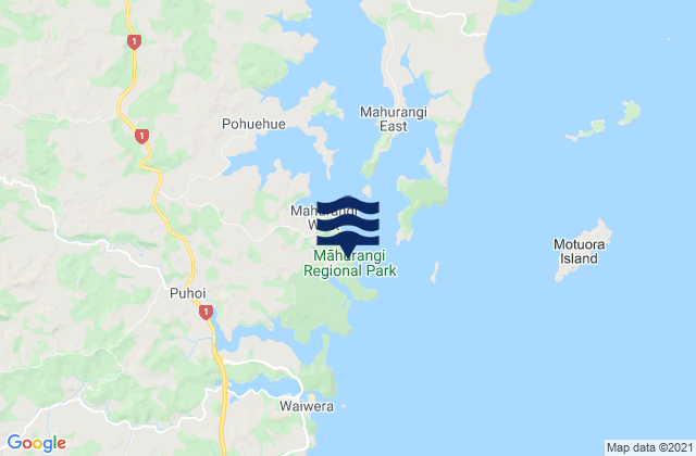 Mappa delle Getijden in Otarawao Bay, New Zealand