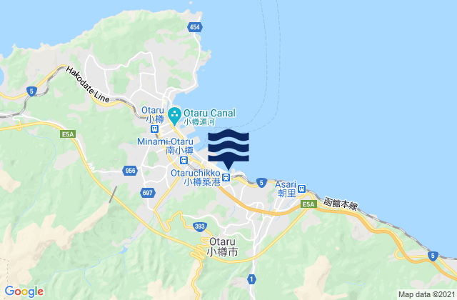 Mappa delle Getijden in Otaru-shi, Japan