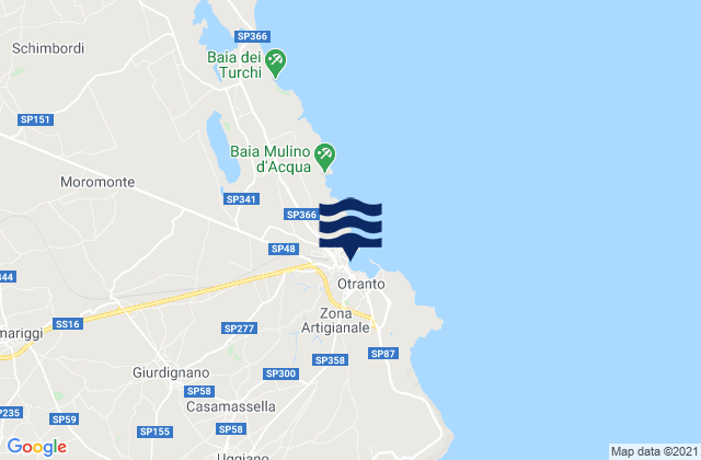 Mappa delle Getijden in Otranto, Italy