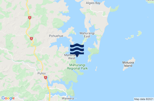 Mappa delle Getijden in Otuawaea Bay, New Zealand