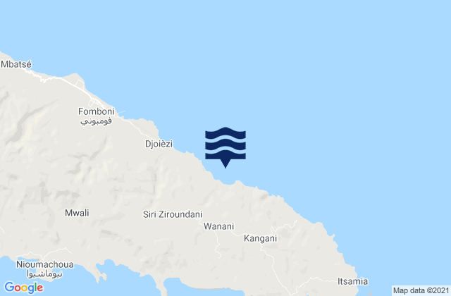 Mappa delle Getijden in Ouanani, Comoros