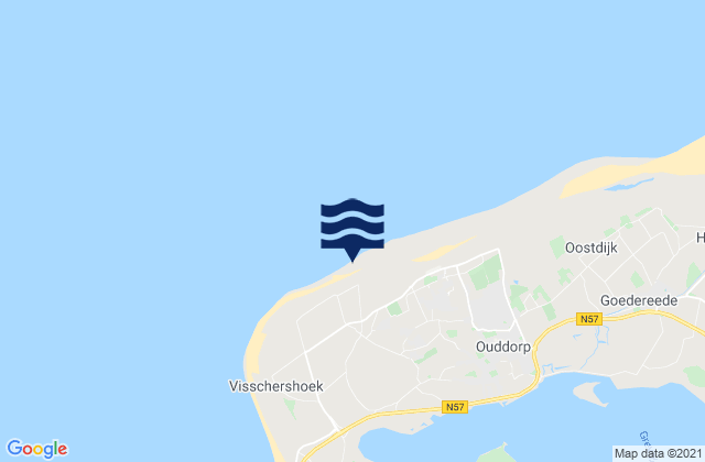 Mappa delle Getijden in Ouddorp Beach, Netherlands