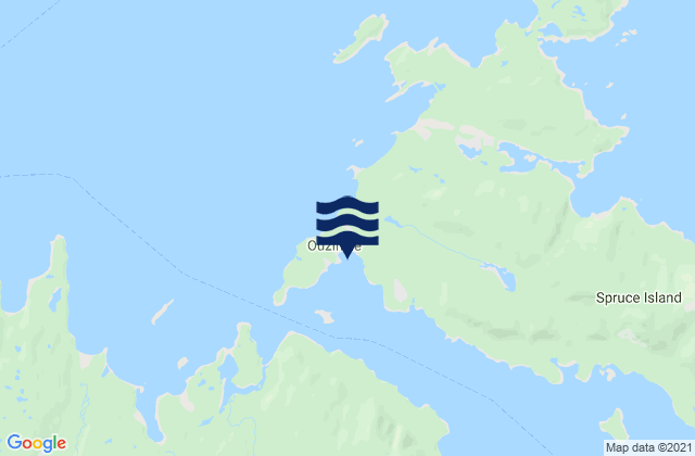 Mappa delle Getijden in Ouzinkie (Spruce Island), United States