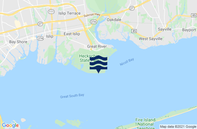 Mappa delle Getijden in Overlook Beach, United States