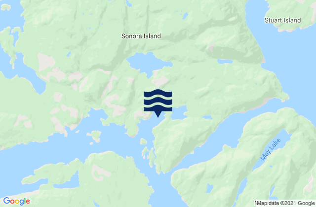 Mappa delle Getijden in Owen Bay, Canada