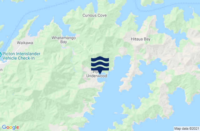 Mappa delle Getijden in Oyster Bay, New Zealand