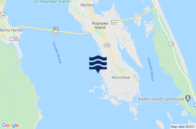 Mappa delle Getijden in Oyster Creek Croatan Sound, United States