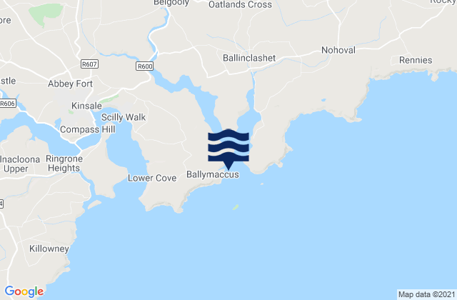Mappa delle Getijden in Oyster Haven, Ireland