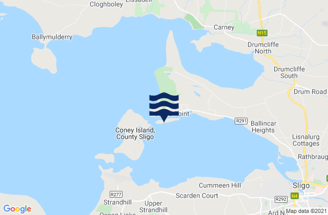 Mappa delle Getijden in Oyster Island, Ireland