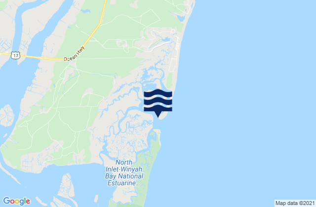 Mappa delle Getijden in Oyster Landing (N. Inlet Estuary), United States