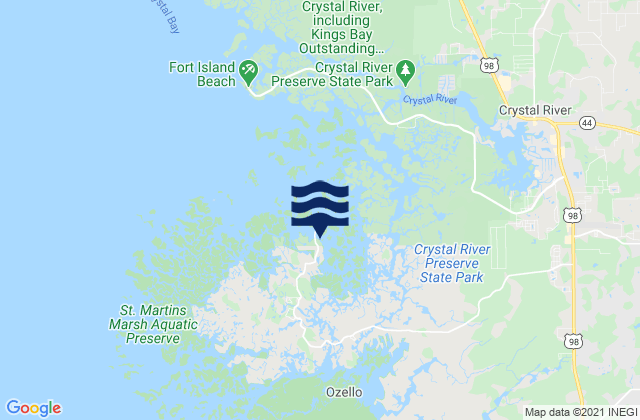 Mappa delle Getijden in Ozello North (Crystal Bay), United States