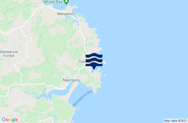 Mappa delle Getijden in Pacific Bay, New Zealand
