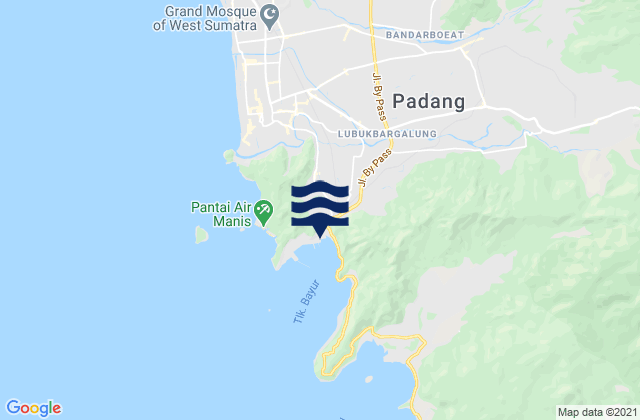 Mappa delle Getijden in Padang Padang, Indonesia