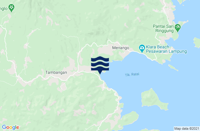 Mappa delle Getijden in Padangcermin, Indonesia
