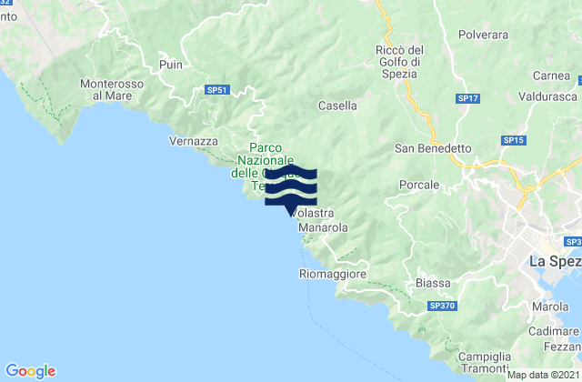Mappa delle Getijden in Padivarma, Italy