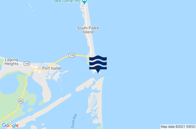 Mappa delle Getijden in Padre Island (south End), United States