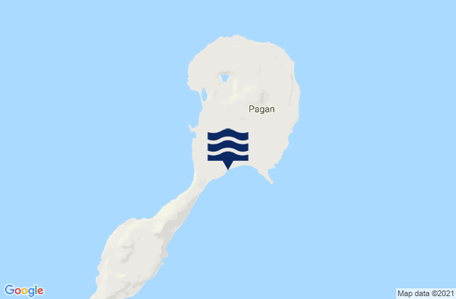 Mappa delle Getijden in Pagan Island, Northern Mariana Islands
