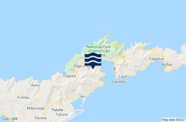Mappa delle Getijden in Pago Pago American Samoa, American Samoa