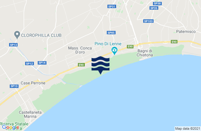 Mappa delle Getijden in Palagianello, Italy