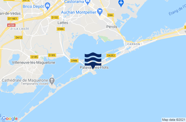 Mappa delle Getijden in Palavas-les-Flots, France