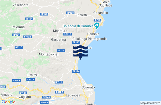 Mappa delle Getijden in Palermiti, Italy