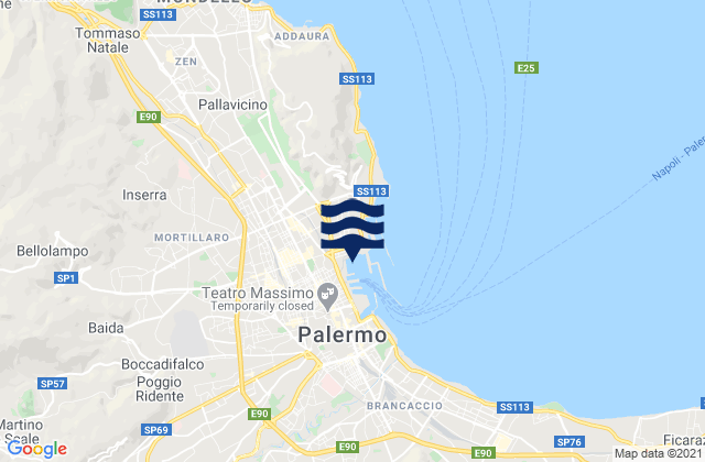 Mappa delle Getijden in Palermo, Italy