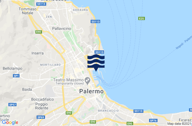 Mappa delle Getijden in Palermo Sicily, Italy