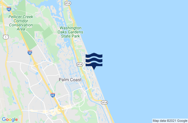 Mappa delle Getijden in Palm Coast, United States