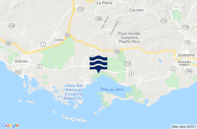 Mappa delle Getijden in Palmas Barrio, Puerto Rico