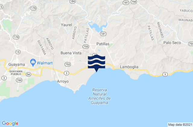 Mappa delle Getijden in Palmas, Puerto Rico