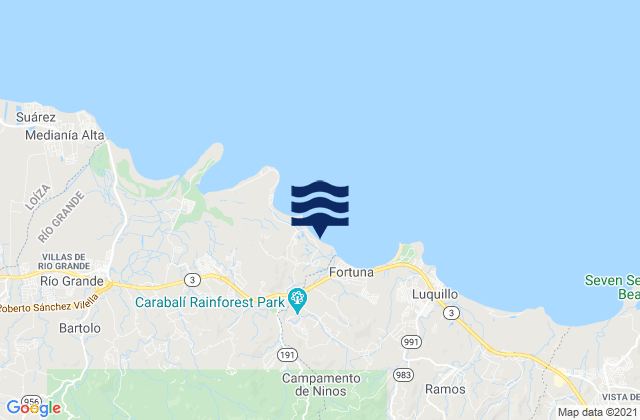 Mappa delle Getijden in Palmer, Puerto Rico