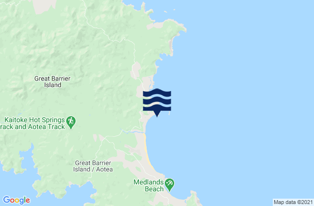 Mappa delle Getijden in Palmers Island, New Zealand