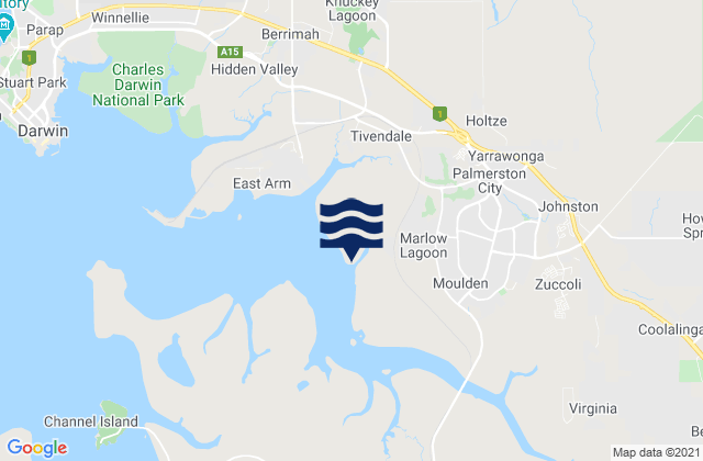 Mappa delle Getijden in Palmerston, Australia