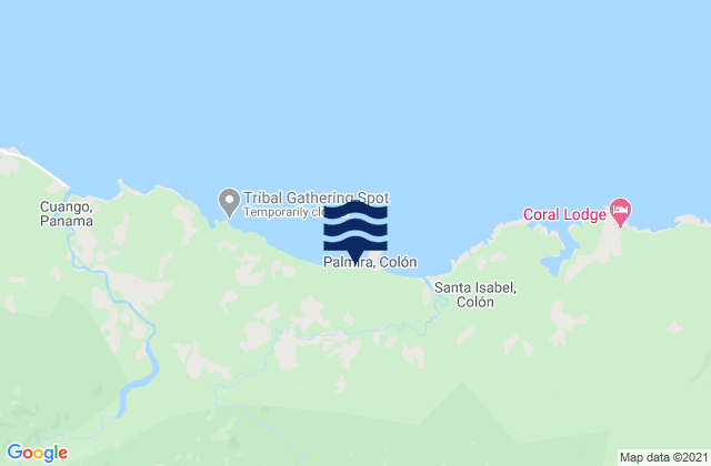 Mappa delle Getijden in Palmira, Panama