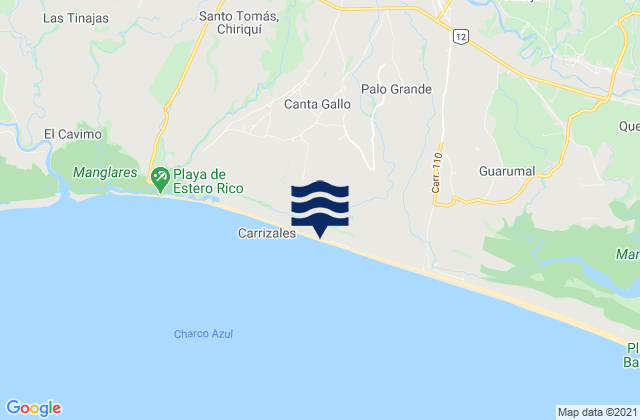 Mappa delle Getijden in Palo Grande, Panama