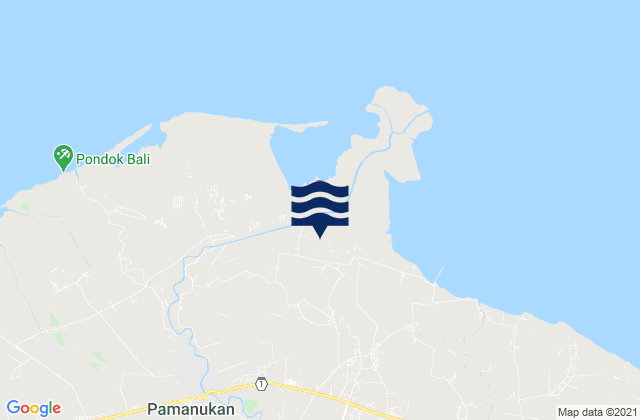 Mappa delle Getijden in Pamanukan, Indonesia