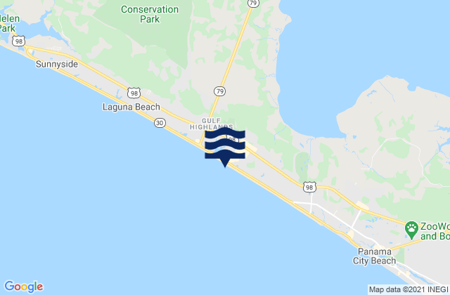 Mappa delle Getijden in Panama City Beach (Outside), United States