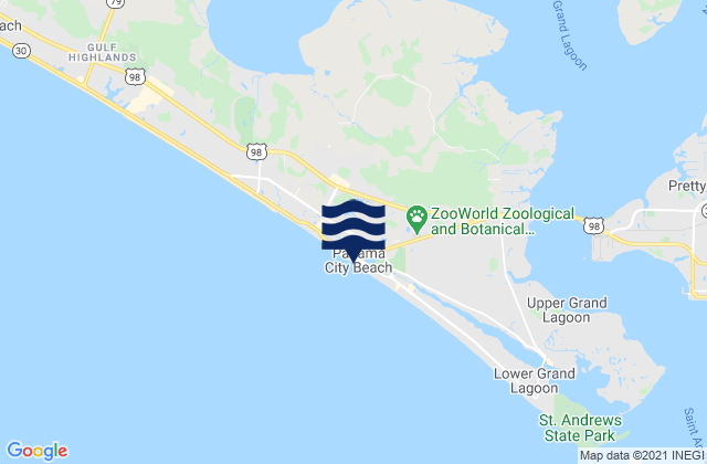 Mappa delle Getijden in Panama City Beach, United States