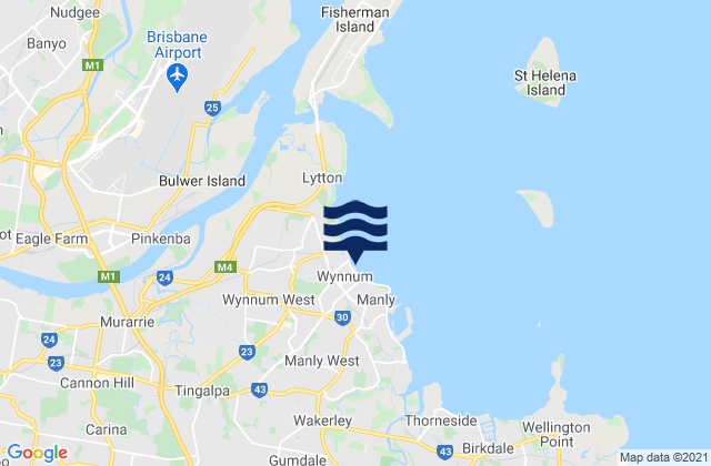 Mappa delle Getijden in Pandanus Beach, Australia