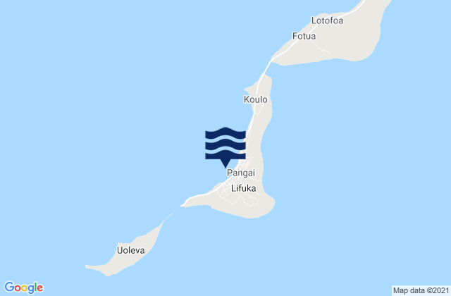 Mappa delle Getijden in Pangai, Tonga