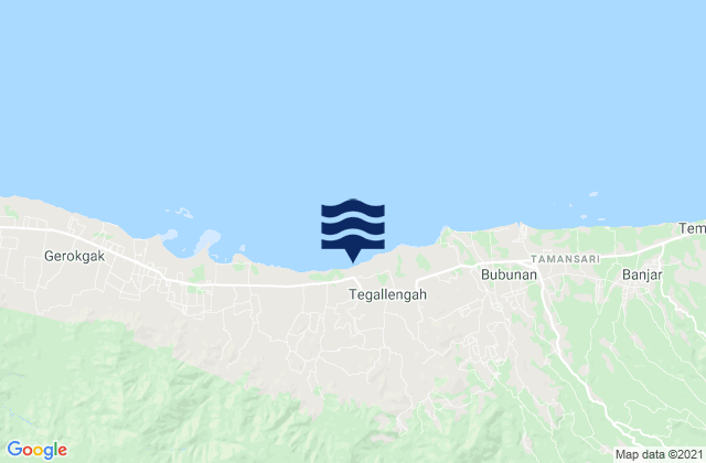 Mappa delle Getijden in Pangkungparuk, Indonesia