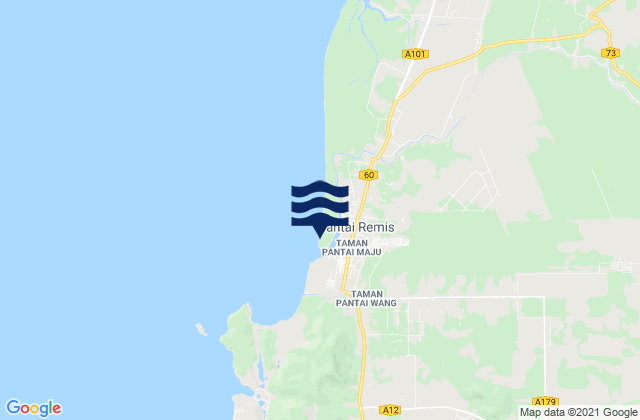 Mappa delle Getijden in Pantai Remis, Malaysia