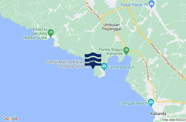 Mappa delle Getijden in Pantai Tapak Kera, Indonesia