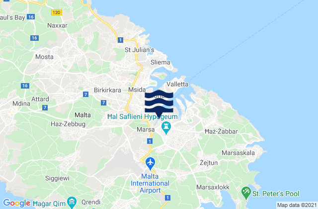 Mappa delle Getijden in Paola, Malta
