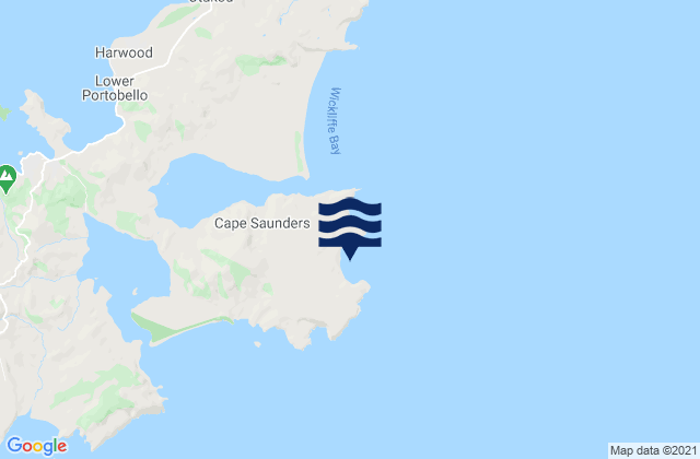 Mappa delle Getijden in Papanui Beach, New Zealand